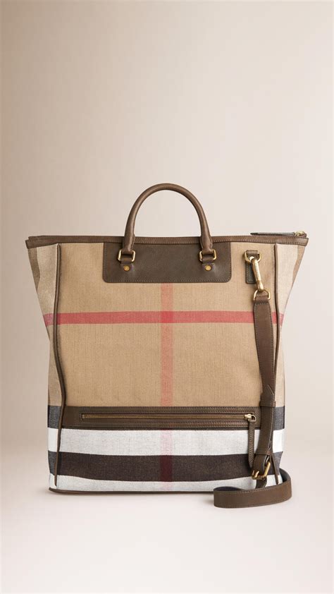 mens burberry tote|Burberry shopping tote.